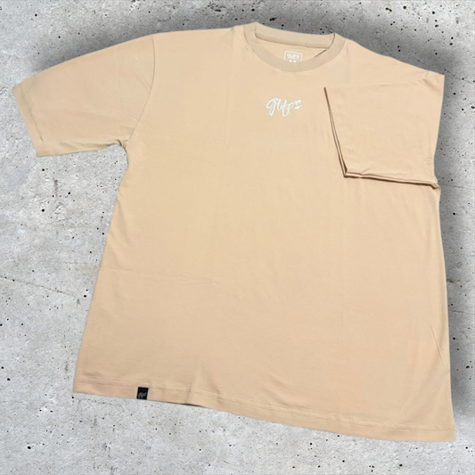 Polera Oversize Beige Glifo's - Estilo Urbano